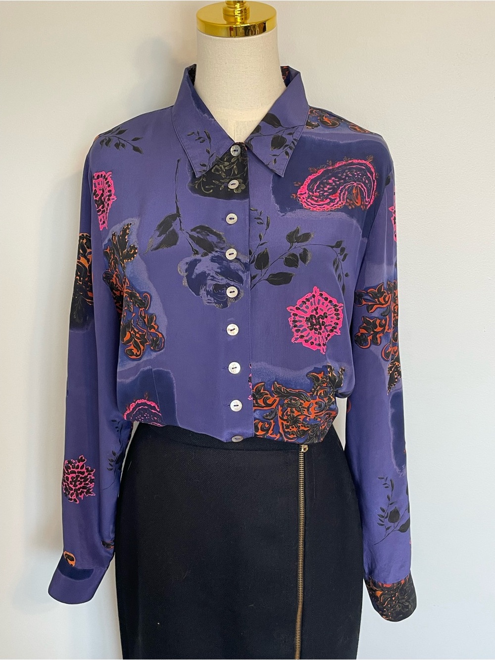 SILK :: vintage floral//paisley blouse - Victoria Soie